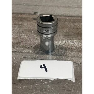 Snap-on 7/16 12-Point Shallow Socket 1/2 Drive SWH 141 USA Vintage Chrome